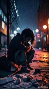 孤独配图_深夜路灯下孤独背影，谁懂这种心情？