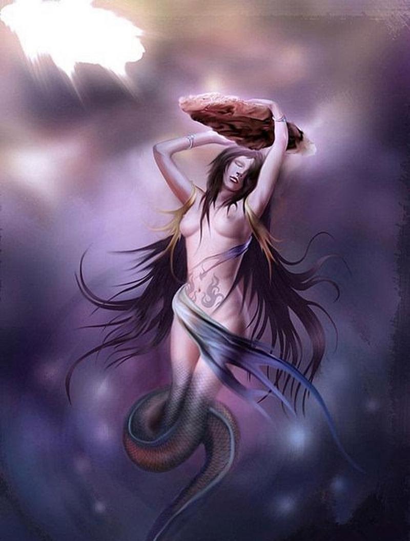 女娲赤身无衣的精美图片_女娲嫦娥时尚风，你喜欢雕塑还是插画？