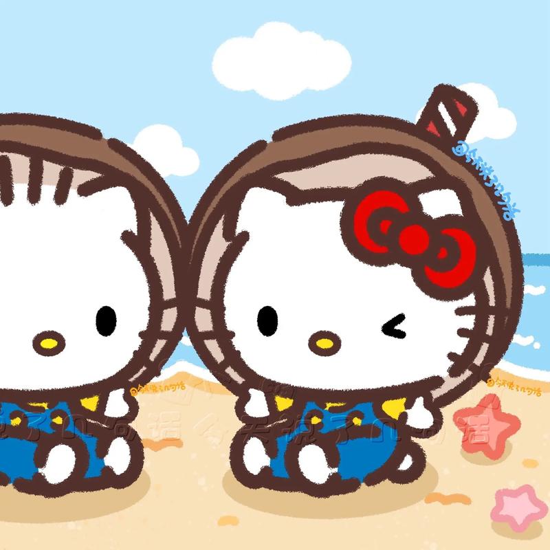 kitty情侣头像一左一右_Hello Kitty情侣头像，甜蜜喜庆，微信情侣头像优选！
