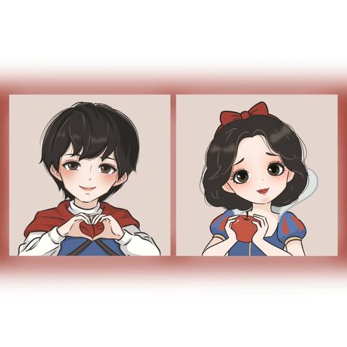公主王子情侣头像一对_可爱公主王子情侣头像，甜蜜聊天必备！