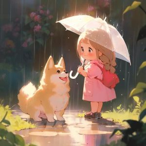 一个小女孩与狗的情头_萌宠女孩头像，温馨可爱，小动物和孩子的最爱！