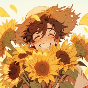 拿着向日葵的情侣头像_情侣向日葵头像，浪漫活力，爱意满满，做头像背景超合适！