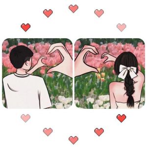 比心情侣头像一对_面对面比爱心，浪漫手机壁纸推荐！