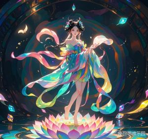 七彩仙女图片大全_梦幻色彩，儿童房装饰贺卡背景