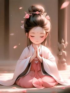 古风女子佛系淡雅唯美_淡定随和，寺庙寻静，这样生活挺好？
