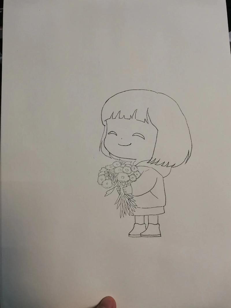 可爱图案手绘少女_可爱活力少女画，适合儿童房，手机电脑屏保优选
