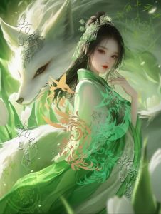 九尾狐图片古风动漫少女_古风动漫九尾狐小仙女，神秘园林背景，好看吗？