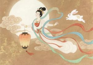 嫦娥飞天图片 仙女_嫦娥飞天仙气足，古风绝美，适合书房茶室，超凡脱俗！