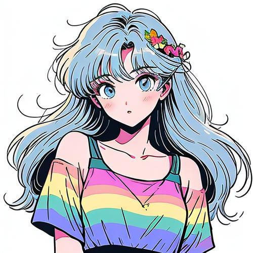 可爱图案手绘少女_可爱活力少女画，适合儿童房，手机电脑屏保优选