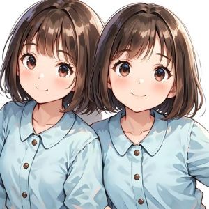 2个女儿可爱卡通头像_可爱家庭卡通头像，适合做微信头像，两个女儿温馨，你觉得哪种风格更适合你家？