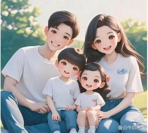儿子女儿卡通图片_卡通温馨家庭图，适合相册朋友圈儿童房，你家用吗？